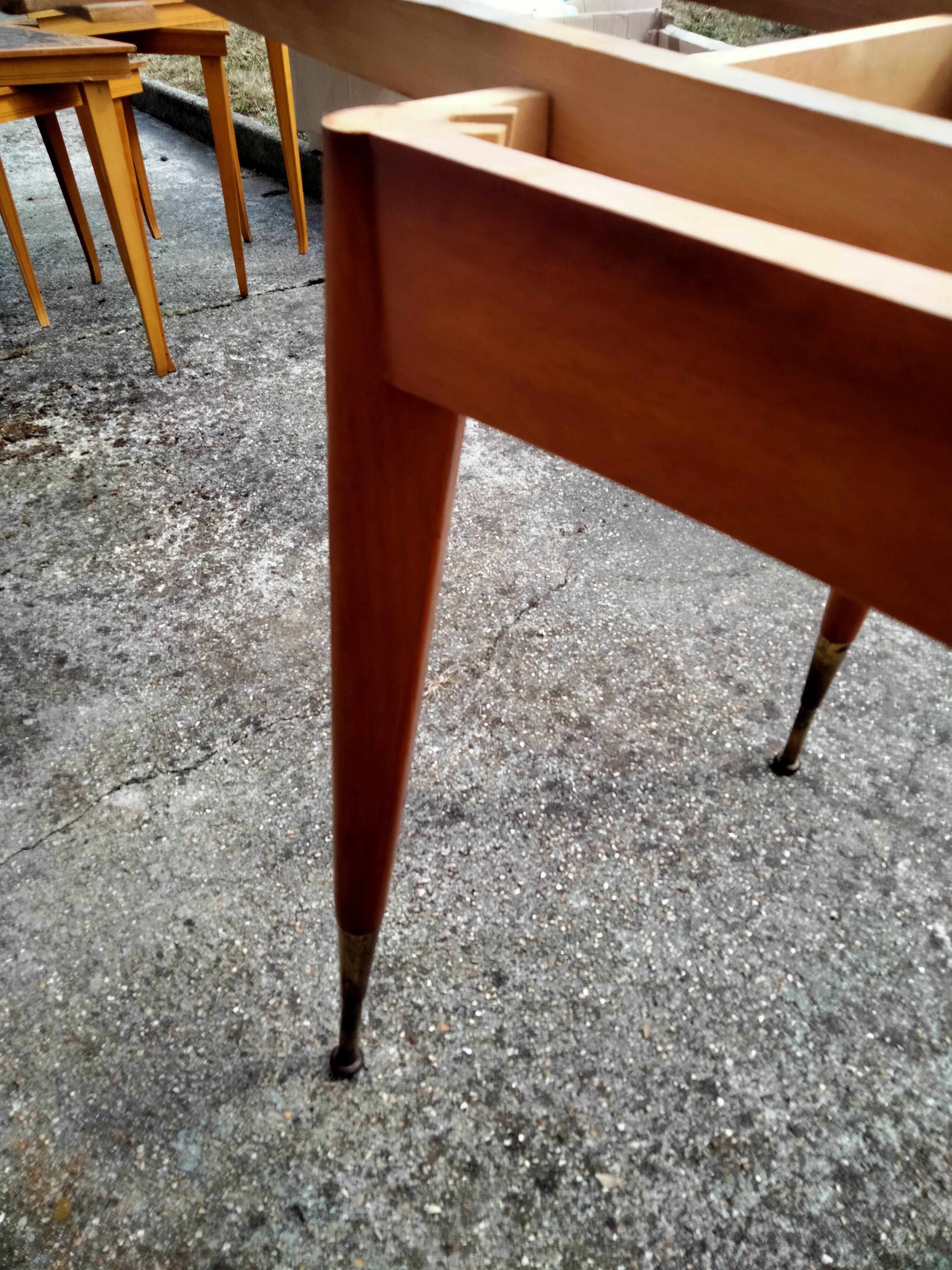 Extendable table with extensions old vintage compass legs design XXeme