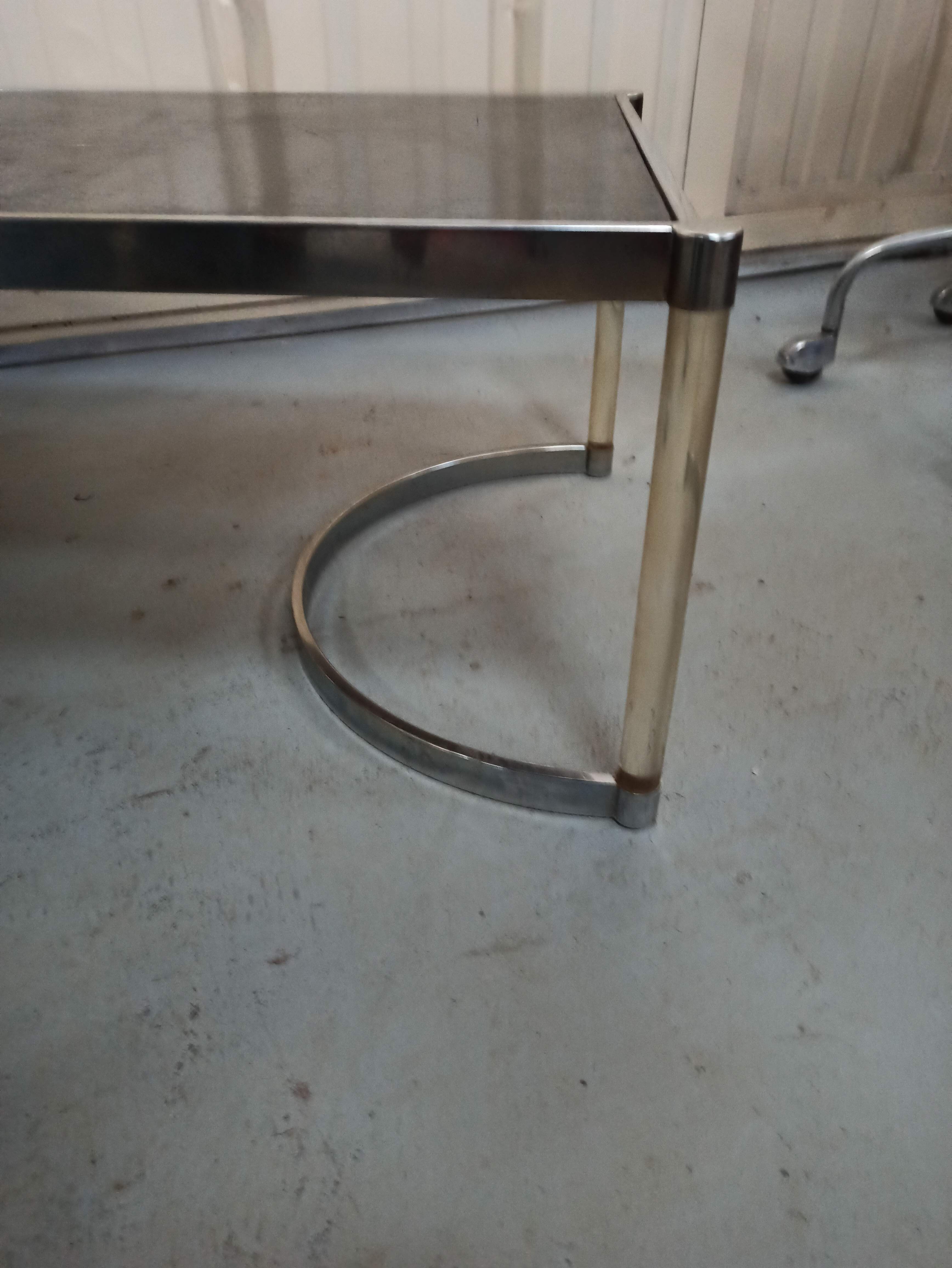 Plexiglas and iron coffee table