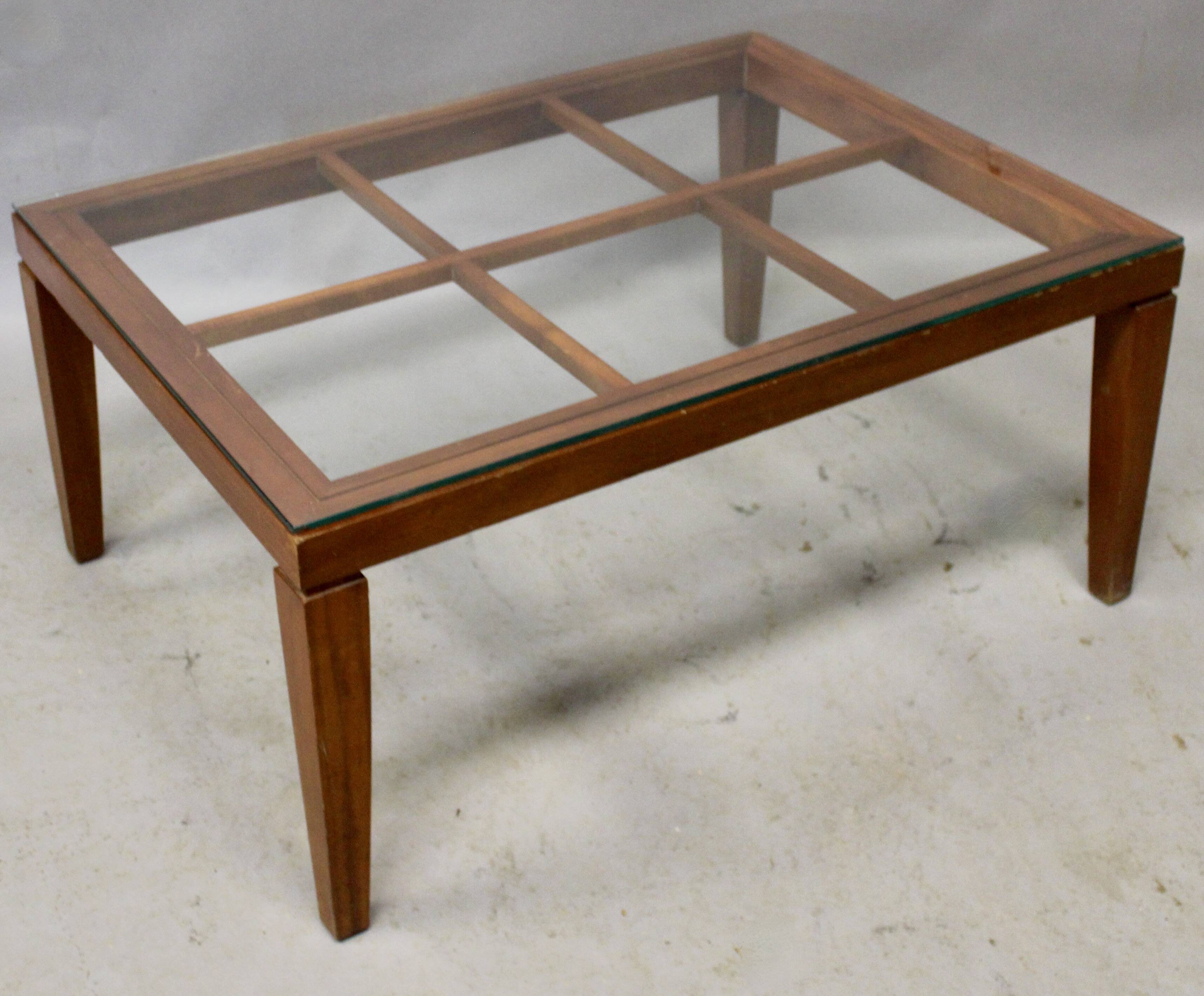 Coffee table with glass top