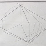 Old drawing - study of geometry - Ecole Royale Polytechnique 1824