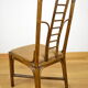 Série de 6 chaises en bambou & tissu 1980