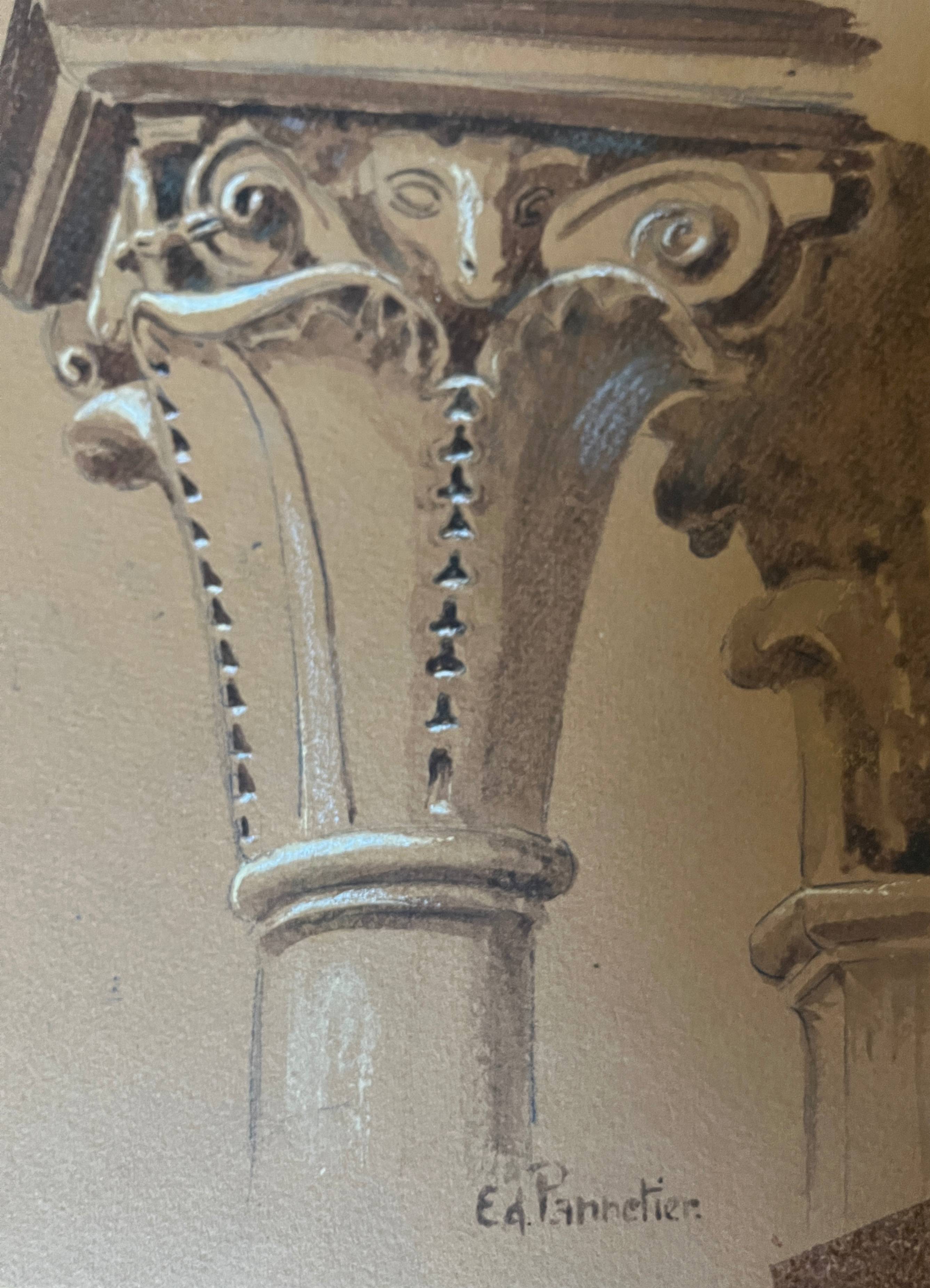 Paintings Lot 22 studies Edouard Pannetier (1884-1965) Architecture sculpture etc