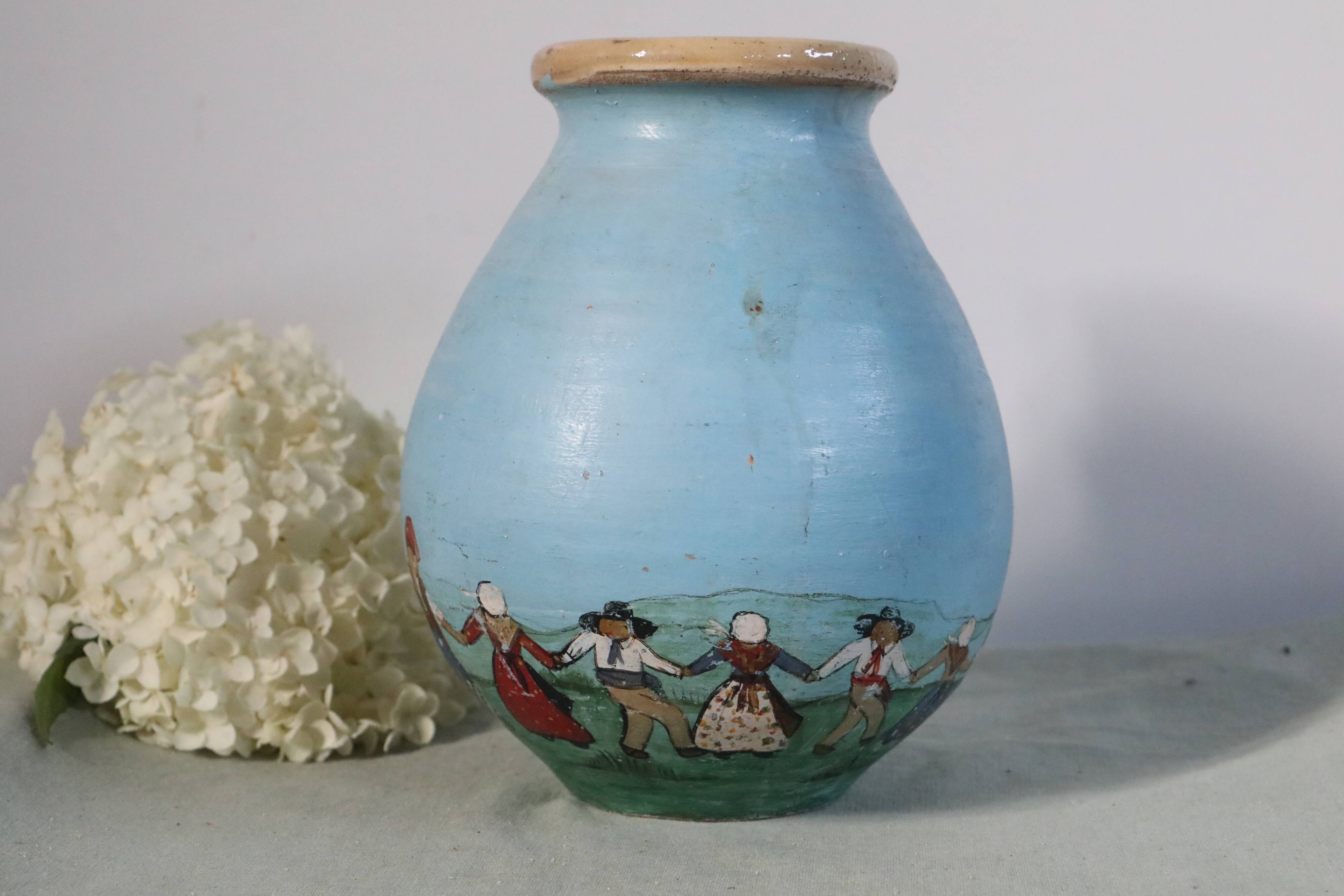 Vase, hand-painted, vintage