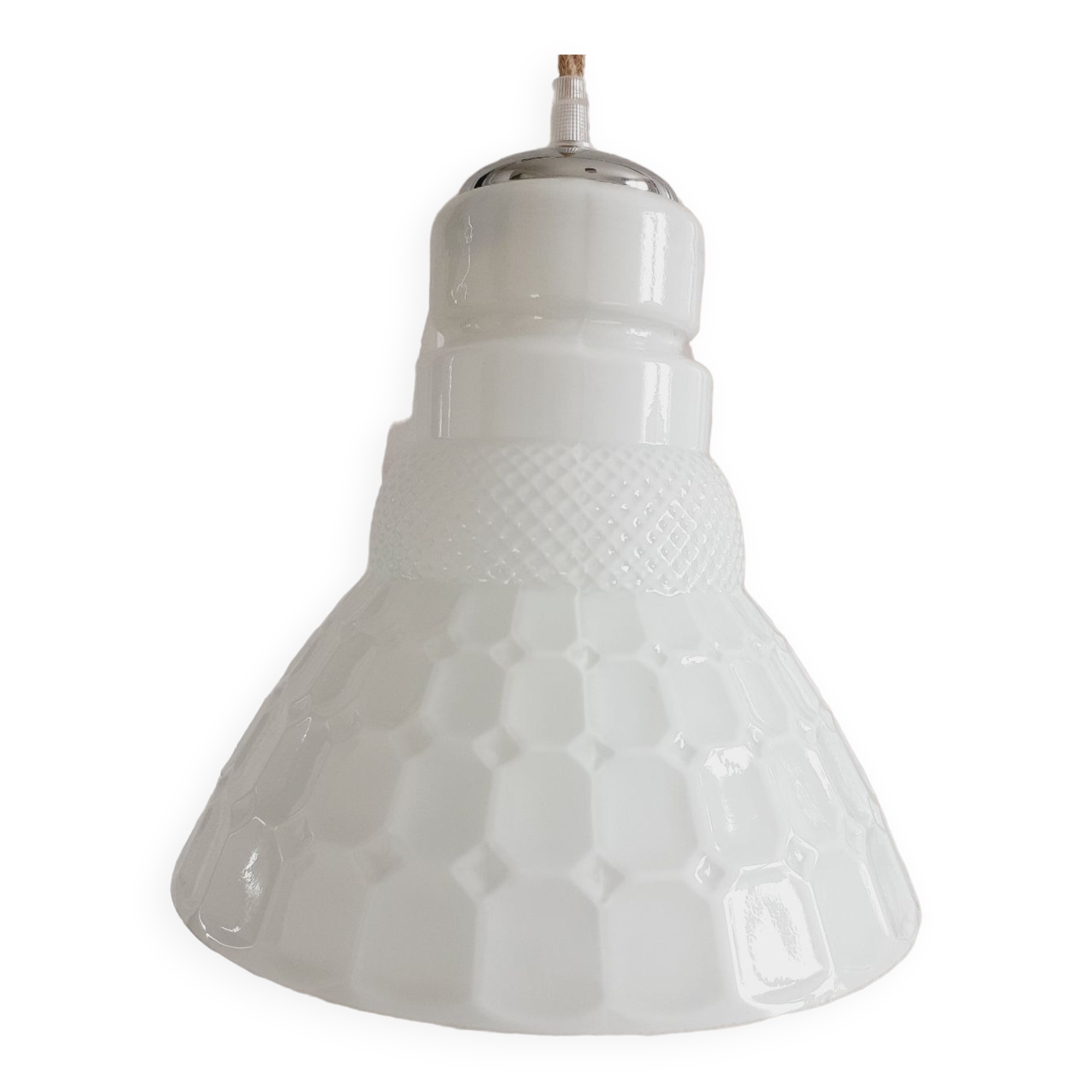 White opaline pendant light