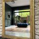 Fireplace mirror 127/101.5cm gilded with gold leaf, mercury glass, fireplace trumeau.