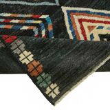 Hand-Knotted Turkish Contemporary 172 cm x 241 cm Black Wool Carpet