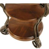 Traditional Dark Brown End Table with 3 Fixed Shelves