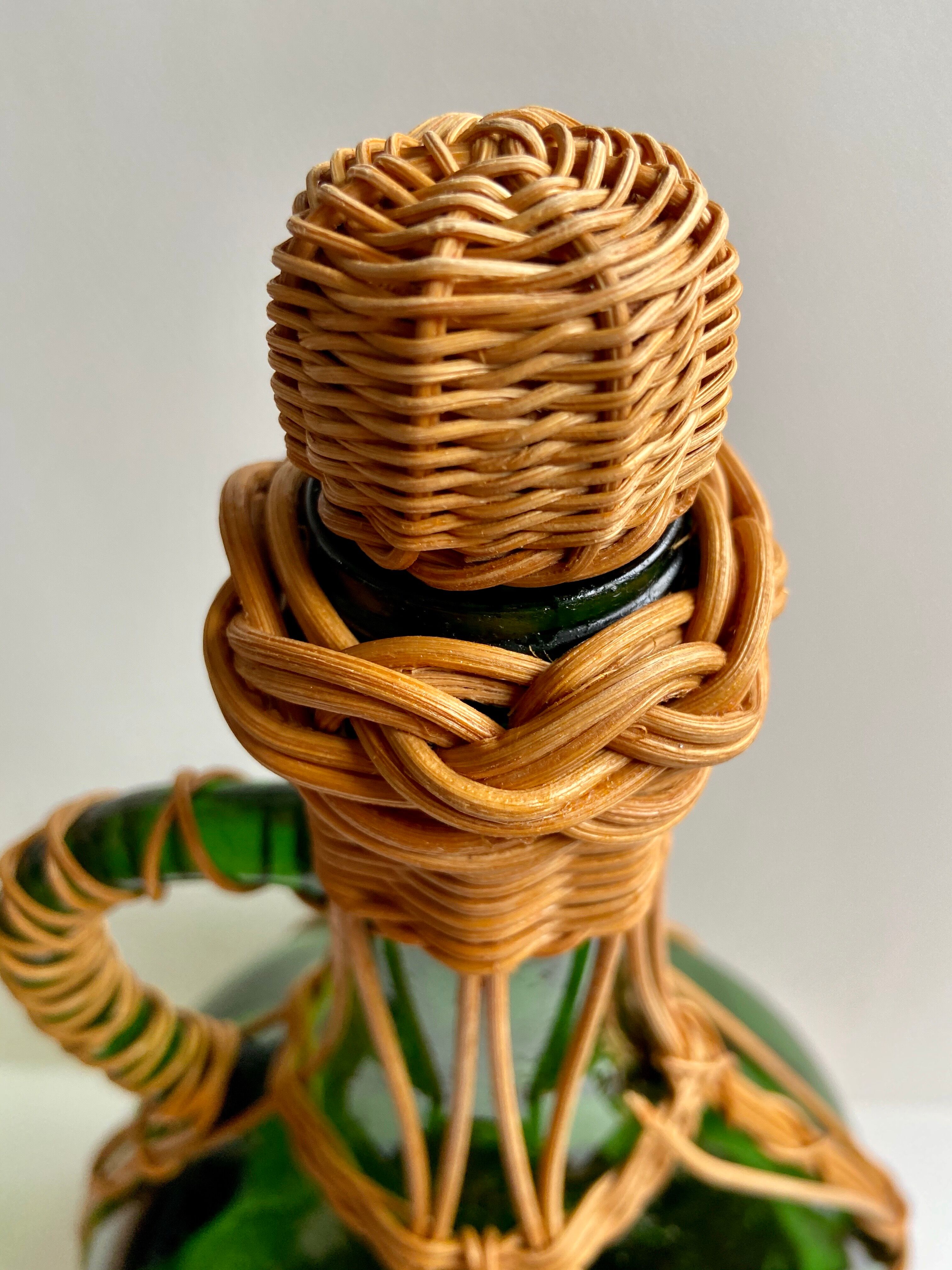 Wicker and glass bottle