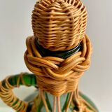Wicker and glass bottle