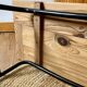 Table basse avec plateau en pin, piètement en métal tubulaire, années 1950