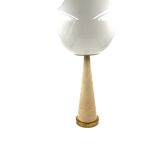 Conic parchment and brass table lamp, France 1960