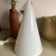 Vintage cone lamp in white opaline glass – SCE edition, France 1980s