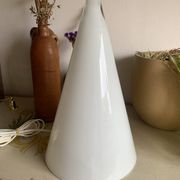 Vintage cone lamp in white opaline glass – SCE edition, France 1980s