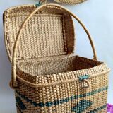 Old rattan suitcase