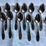 12 small art deco spoons, silver metal
