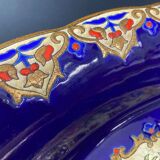 Oblong hollow dish in Longwy earthenware MP Chevallier Renaissance