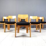 Vintage brutalist dining chairs, set of 6