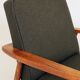 Mid Century Lounge Chair by M. Zieliński, Poland 1960, Olive Wool