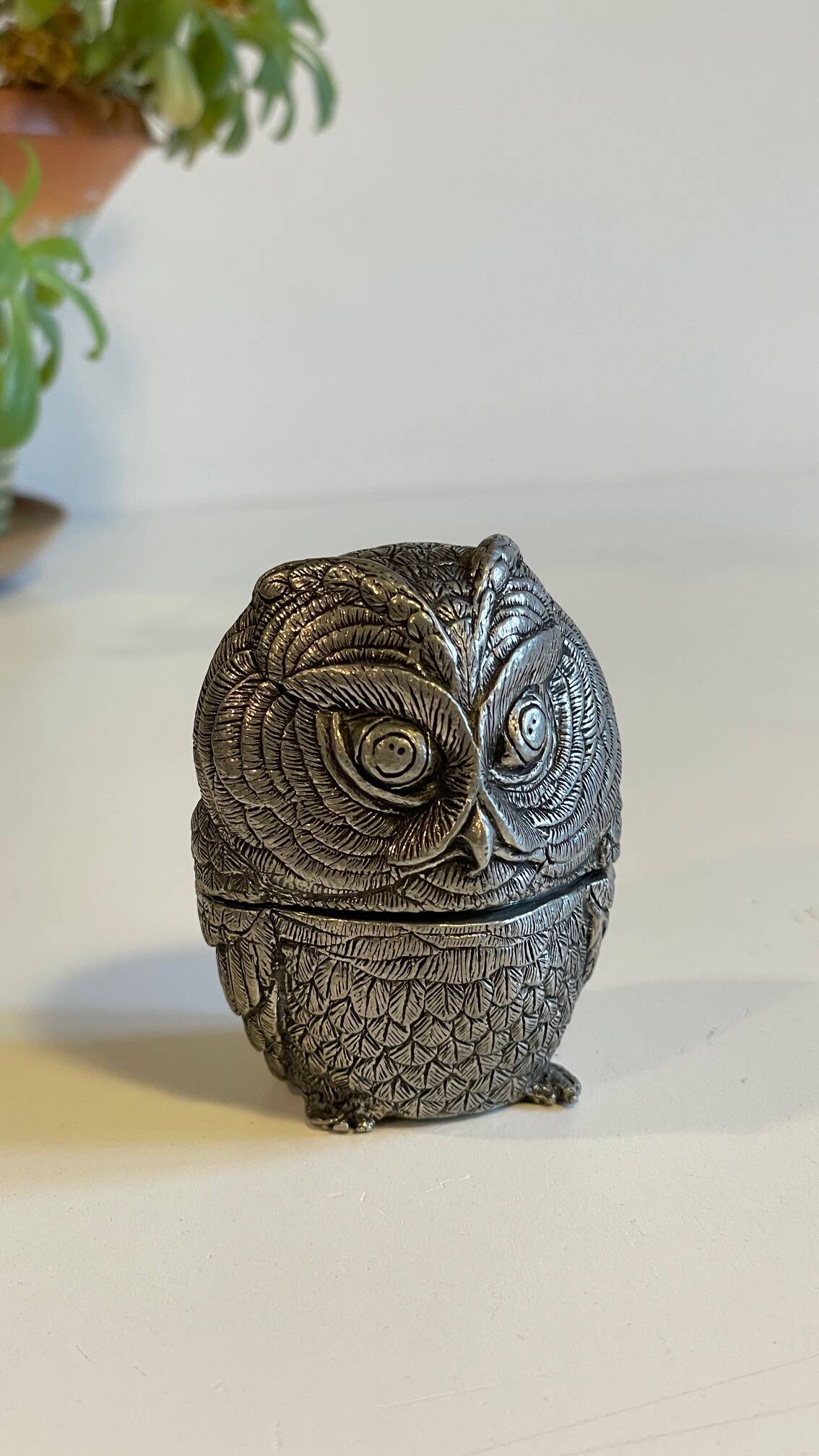 Pewter Owl Box by Etienne Sergent FRANCE