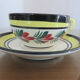 Set of 5 cups and 5 under cups Henriot Quimper