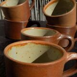 Set of 8 stoneware coffee cups