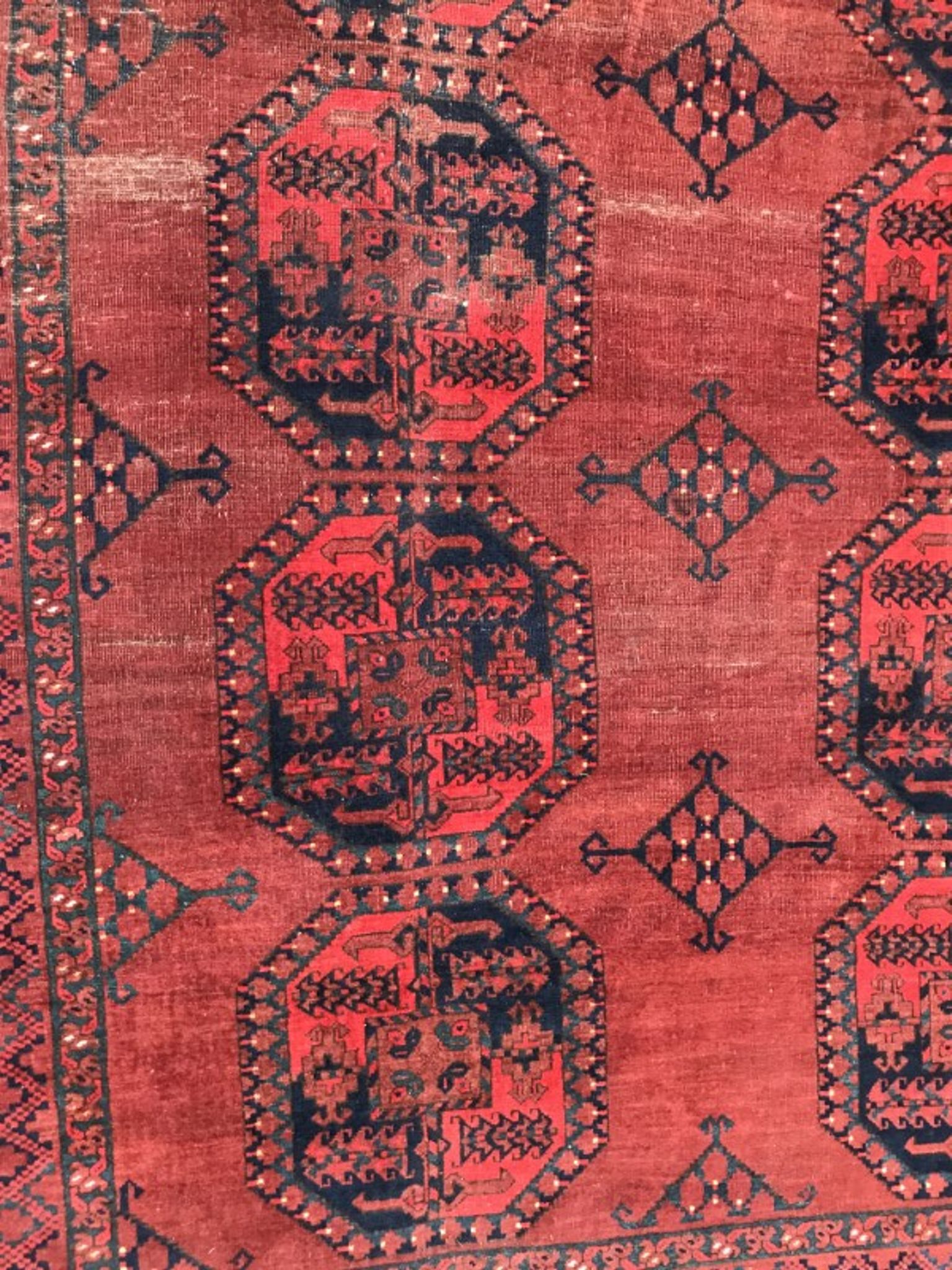 Large carpet former Turkmen afghan handmade 286 X 342 CM