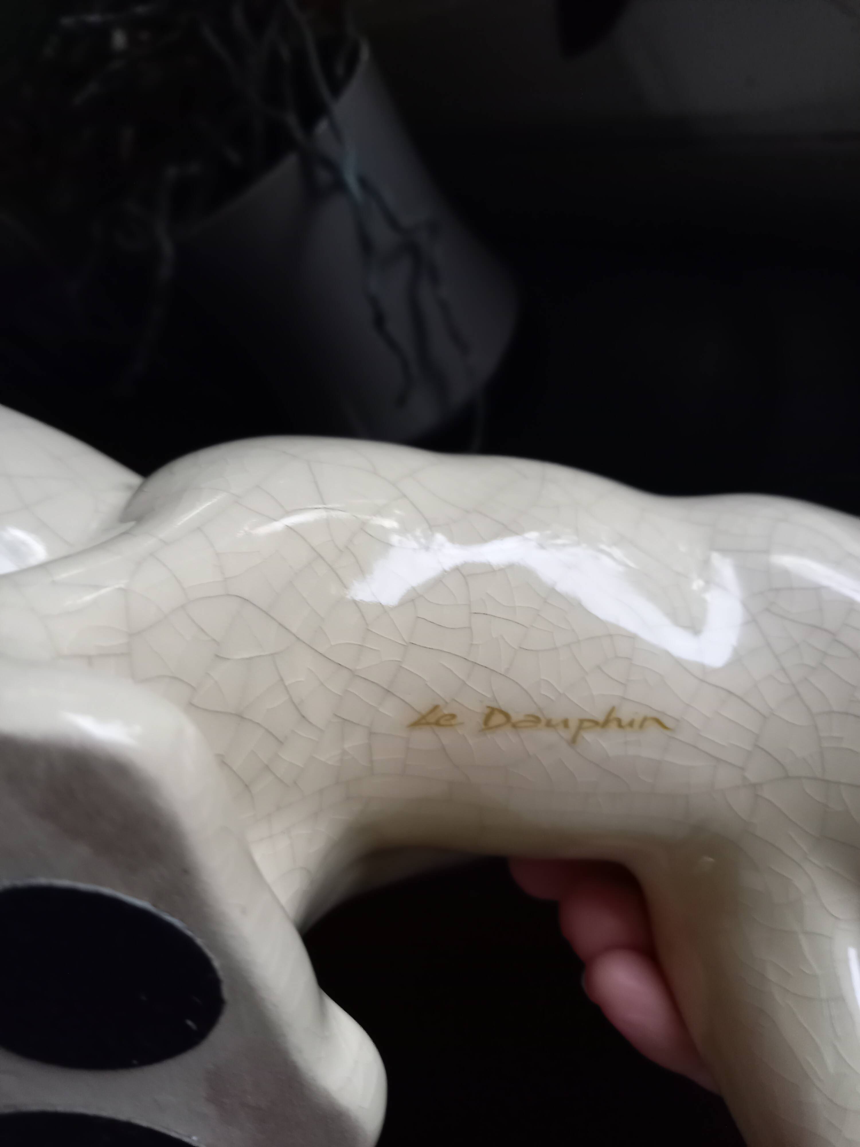 Polar Bears in Art Deco glazed ceramic by Le Dauphin