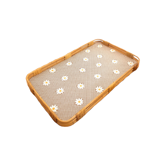 Vintage rattan top with flowers