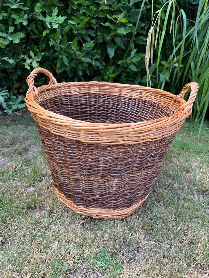 Large antique hand-woven wicker basket