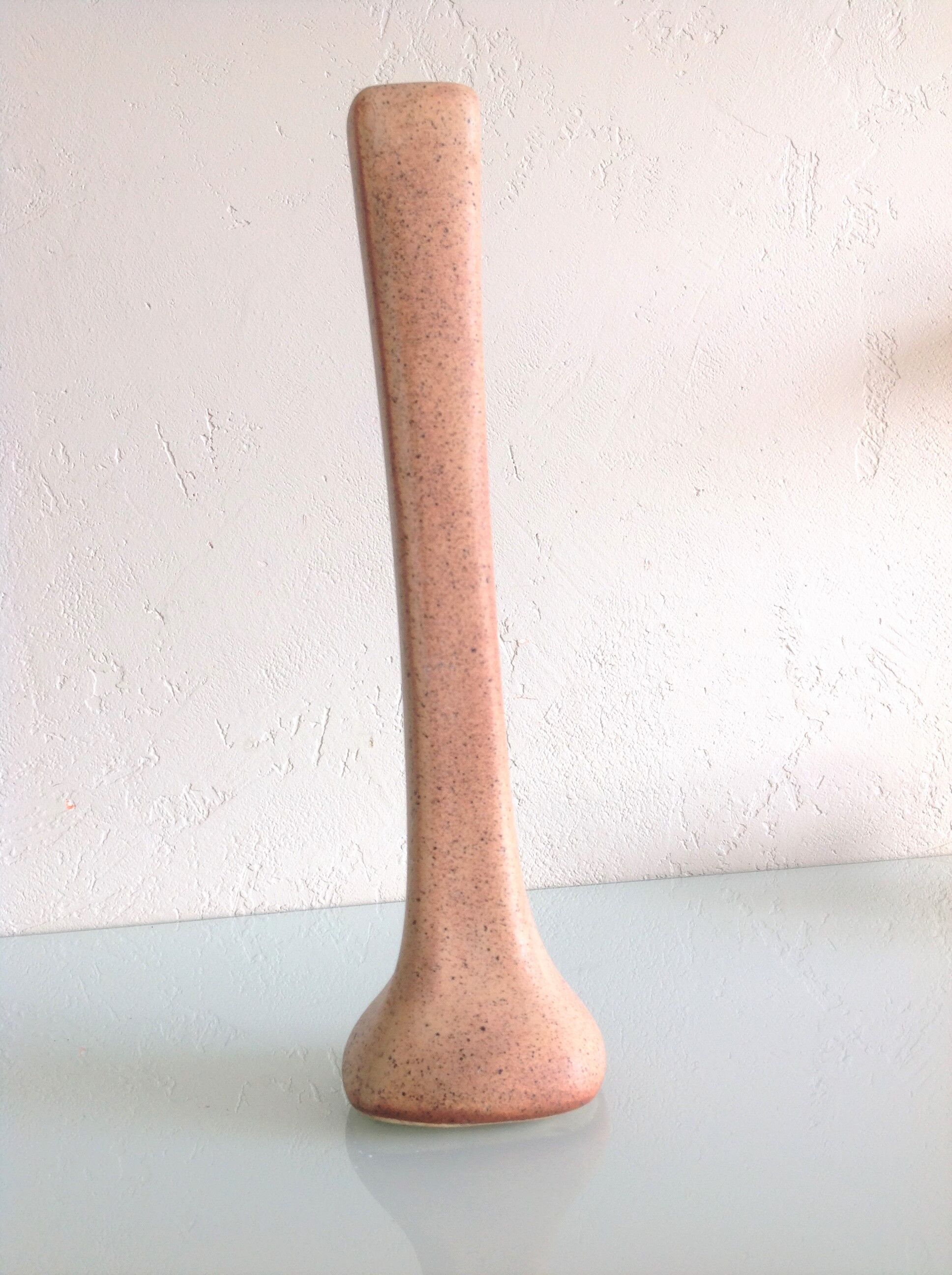 Vase soliflore in beige cermal from Vallauris / vintage 60s-70s