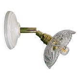 Applique abat-jour vintage en verre ciselé - collection vaisselle -