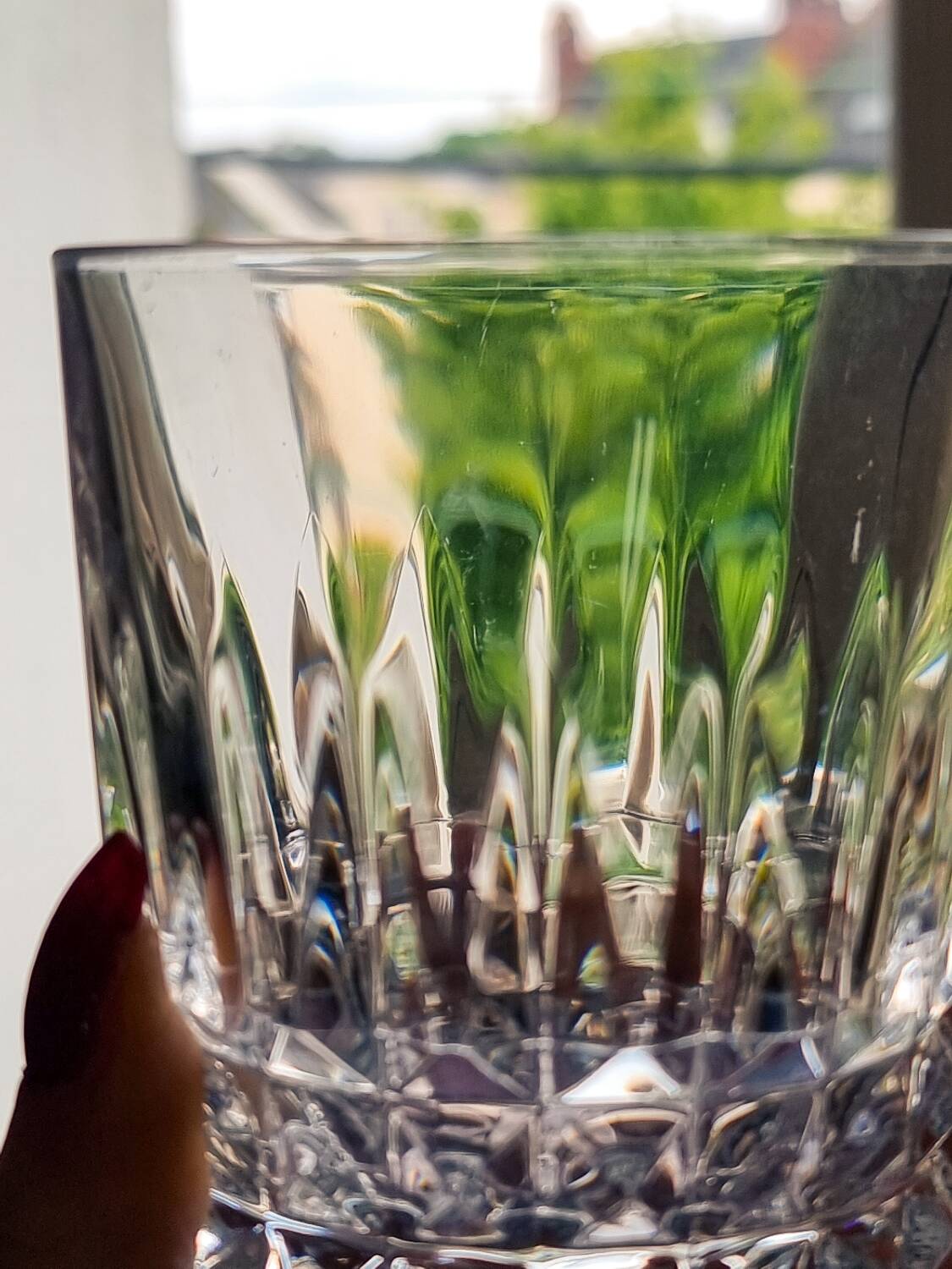 6 crystal water/whiskey glasses