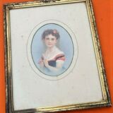 Rectangular frame, nineteenth century medallion portrait