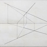 Old drawing - study of geometry - Ecole Royale Polytechnique 1824