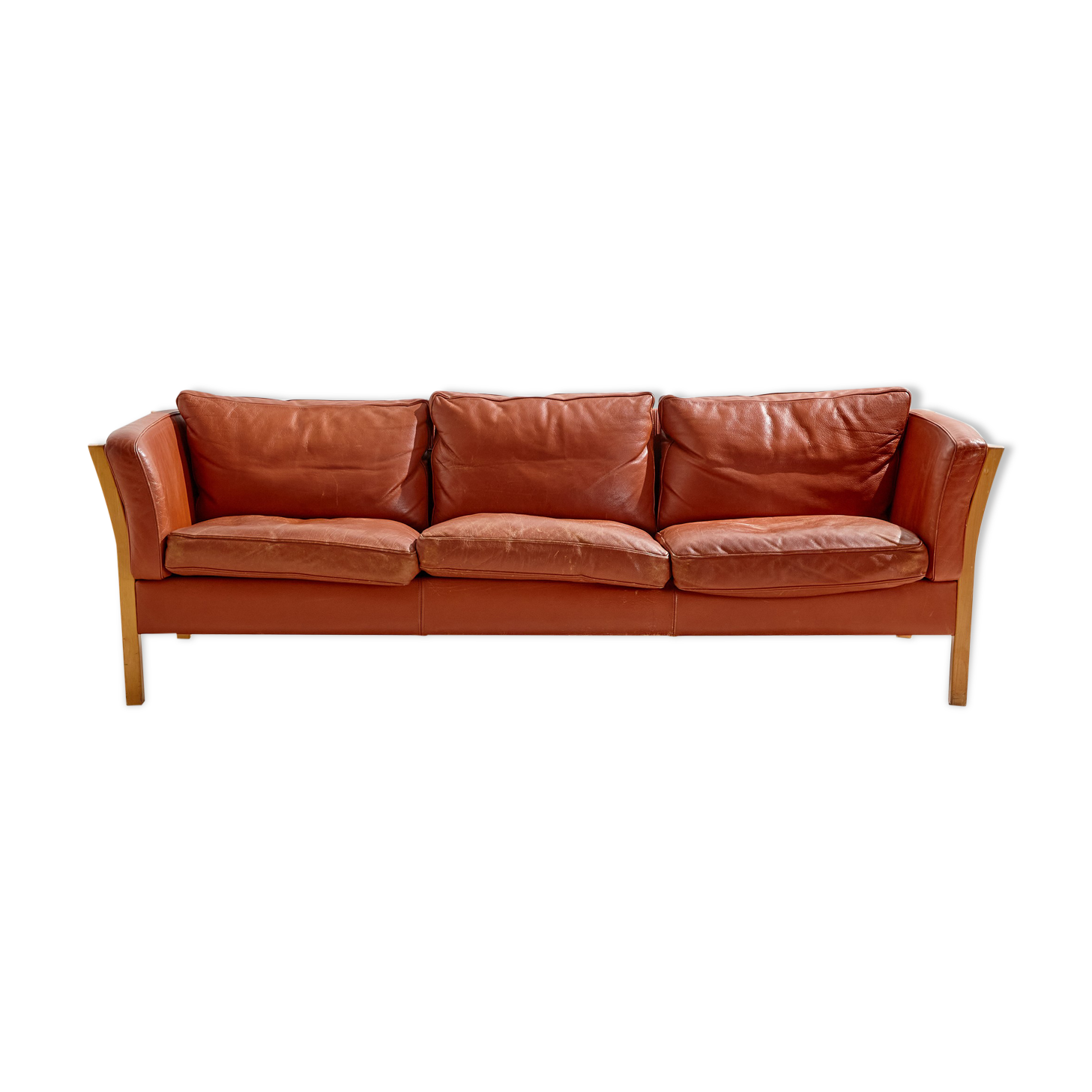 Three-seater leather sofa