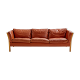 Three-seater leather sofa