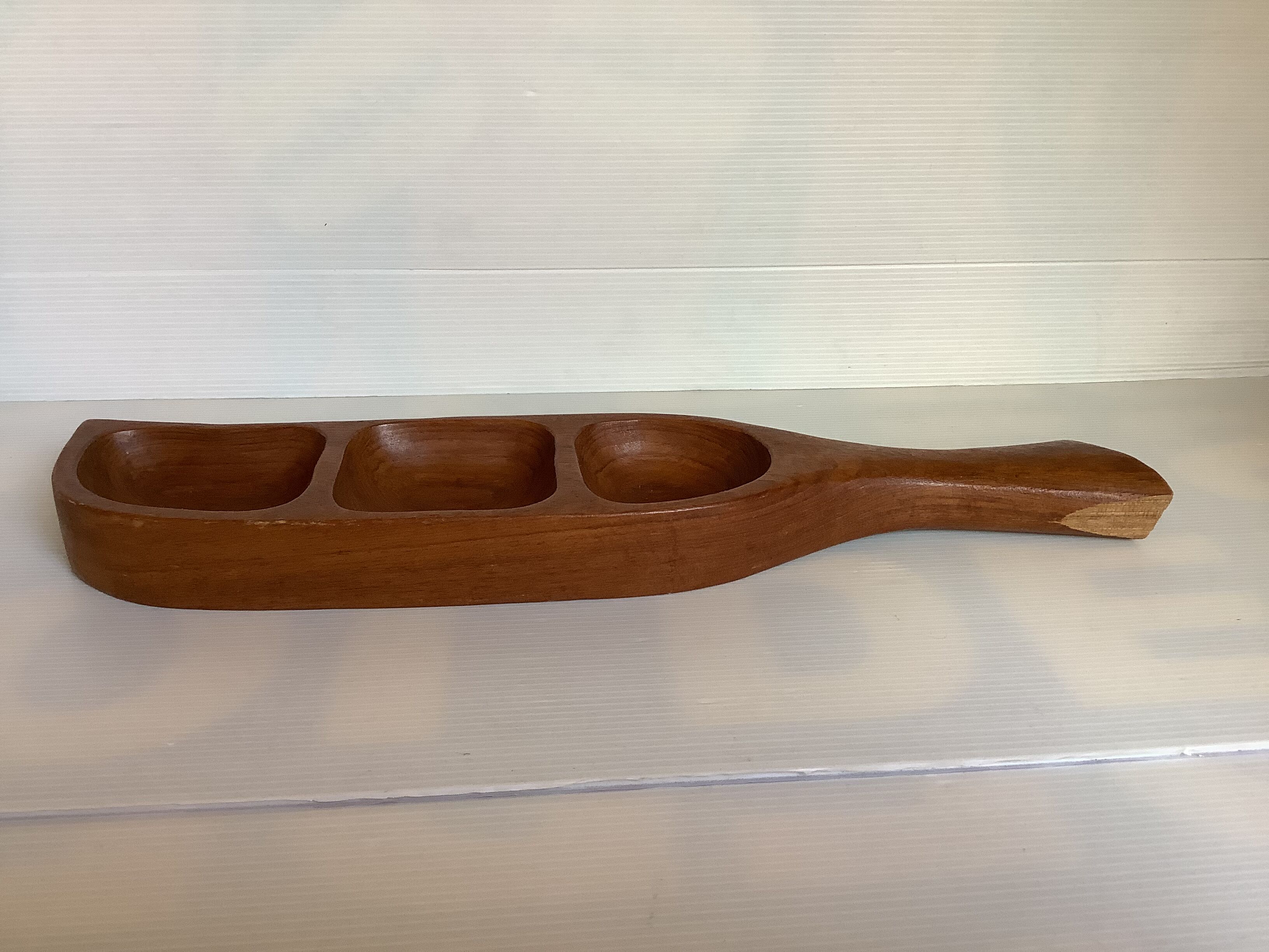 Empty pocket exotic wood teak three compartments