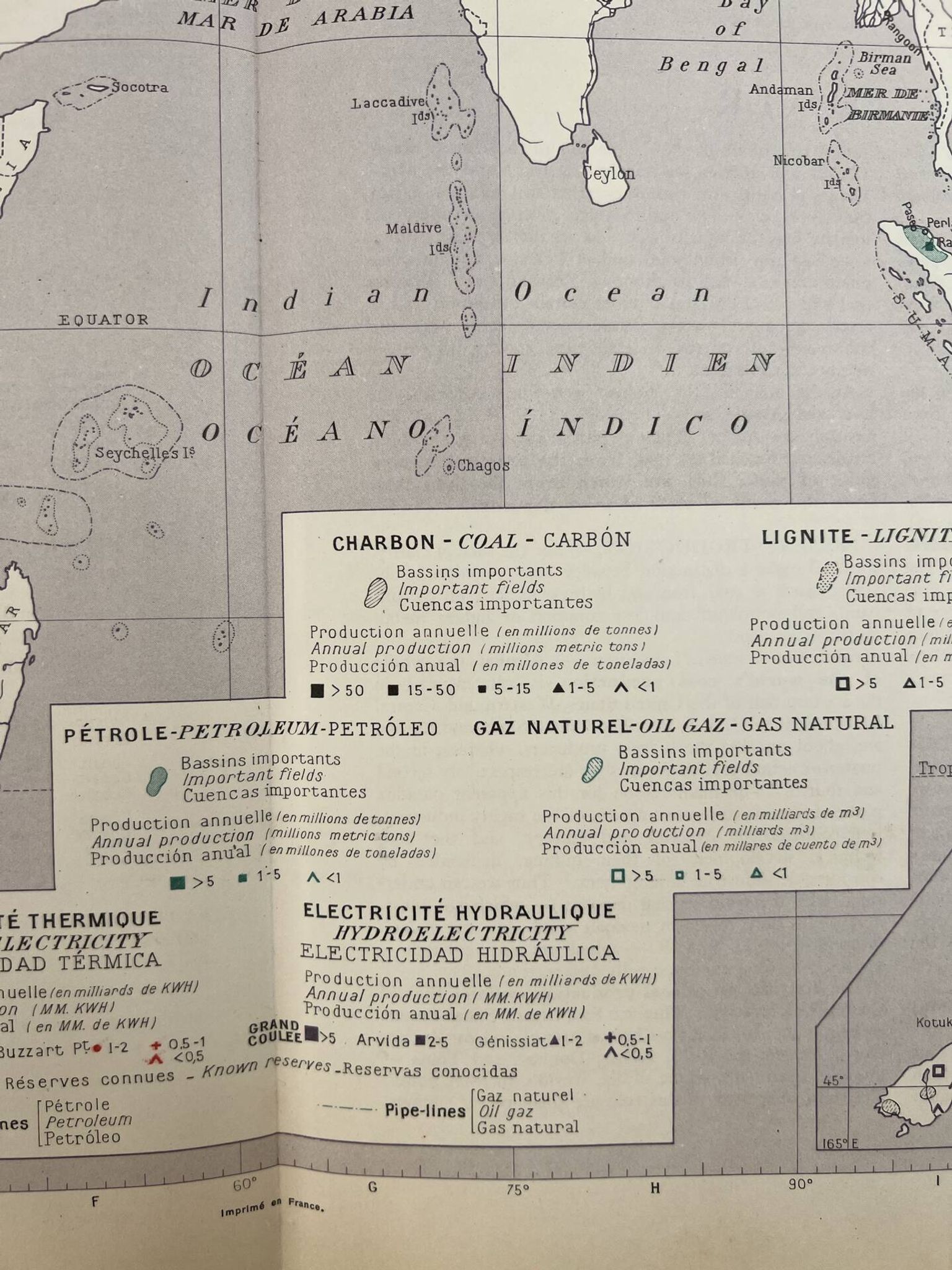 Sources d’énergie — Ancien continent | Carte thématique originale