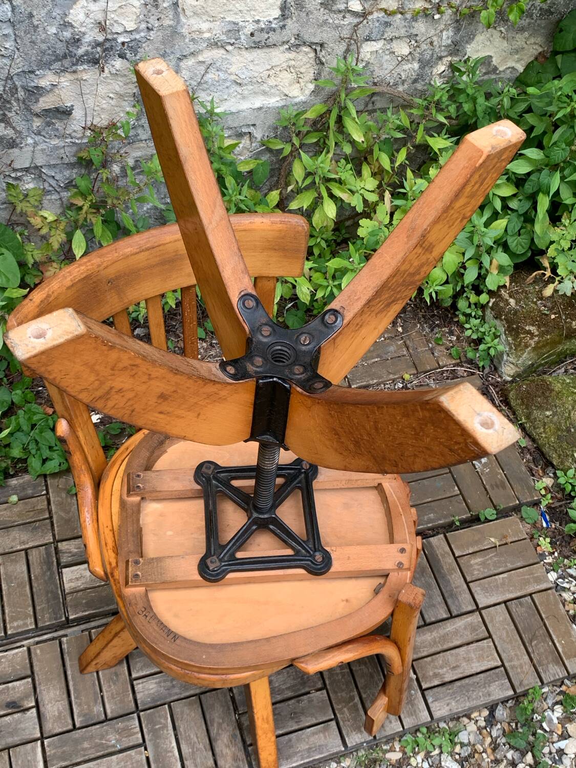 Pair of Baumann rotating screw chairs 1960