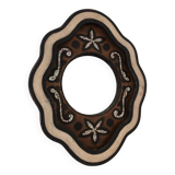 Mirror in wood and mother-of-pearl marquetry 48x61cm