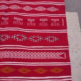 Red corridor handmade carpet large 280x125cm