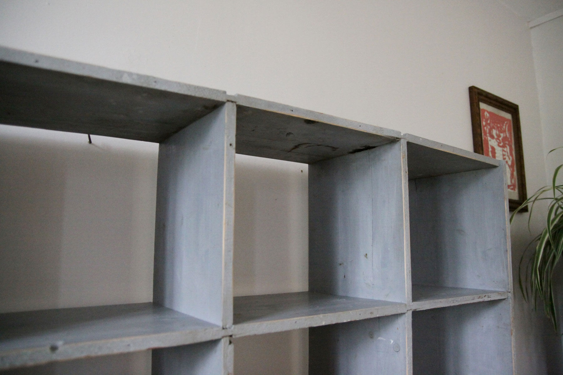 Bookcase locker vintage wooden shelf