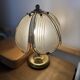 Vintage Hollywood Regency brass and smoked glass lotus table lamp – 19