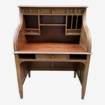 Old secretary desk solid wood artisanal cabinetmaking
