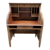 Antique solid wood secretary desk, handcrafted cabinetry.