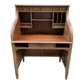 Antique solid wood secretary desk, handcrafted cabinetry.