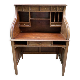 Old secretary desk solid wood artisanal cabinetmaking