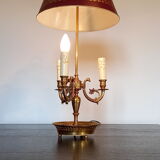 3 Empire-style fire lamp. In gilded bronze, metallic lampshade. Perfect condition.