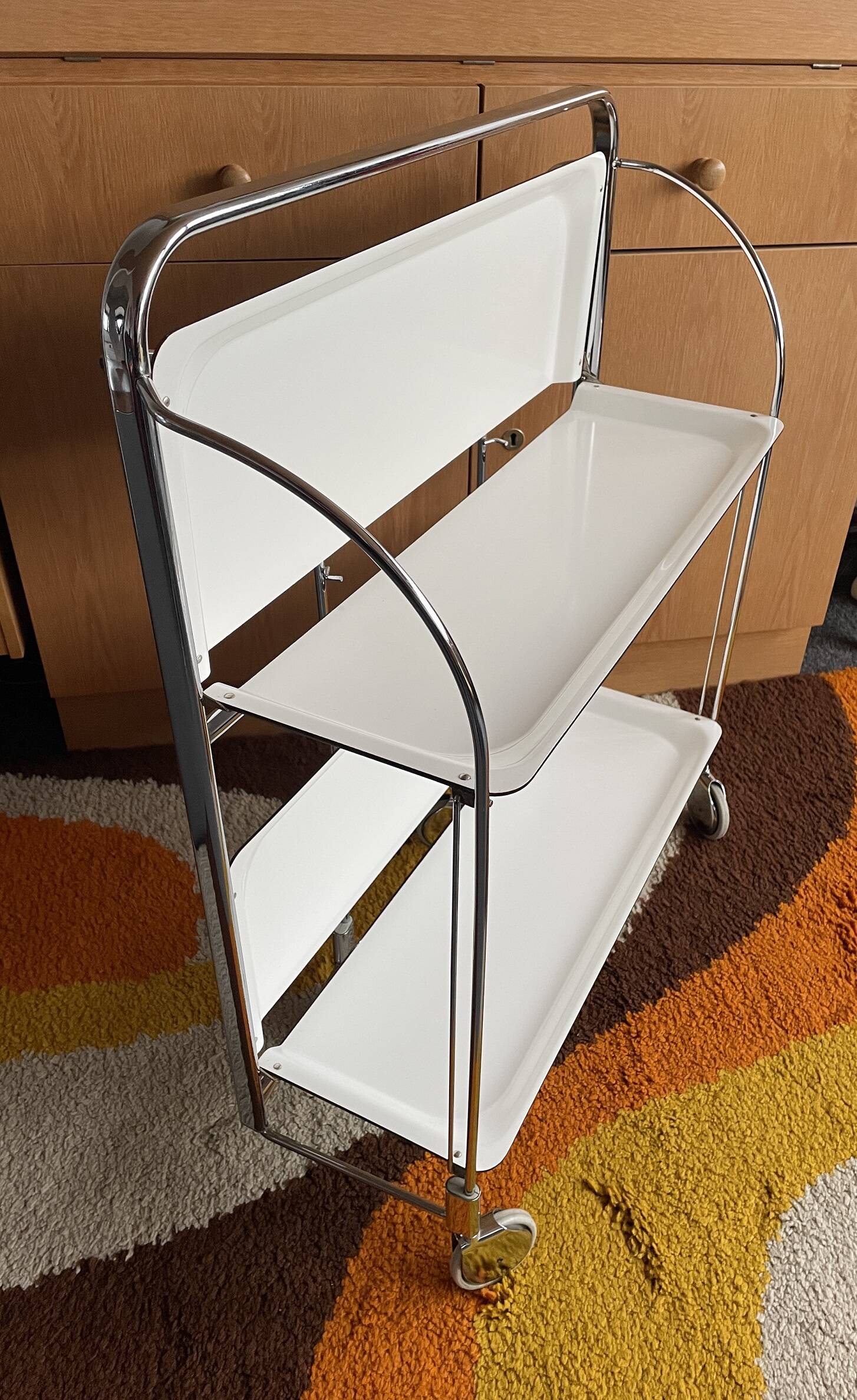 Mid-Century Folding Dinette Serving Cart from Bremshey Gerlinol, 1960s