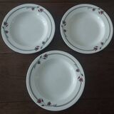 Salins E.Charbonnier half-soup plates, Athos decor, series of three years